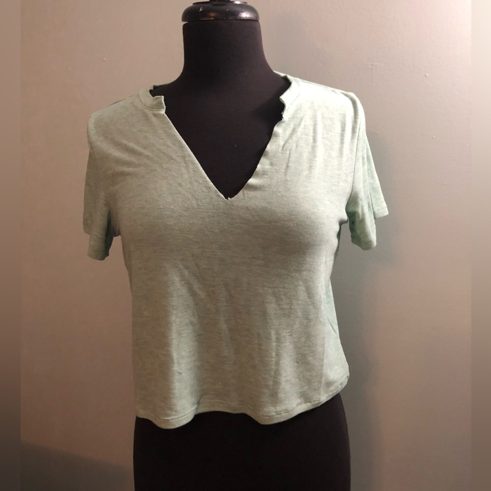 Joyfolie Sage Green short sleeve Crop Top! Brand New with tags - size small
